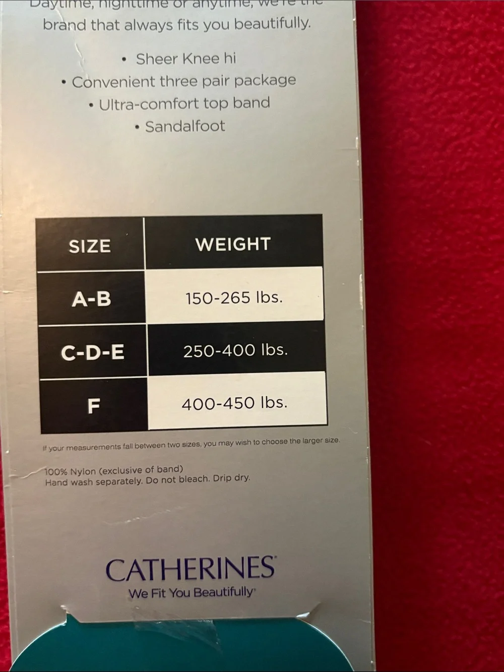 Catherines Sheer Knee His Hosiery - Off Black - 12 Pair (3 each in 4 Packages)